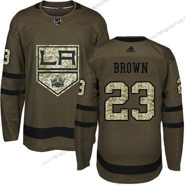 Adidas Muž Los Angeles Kings #23 Dustin Brown Zelená Salute to Service Sešitý NHL Dres