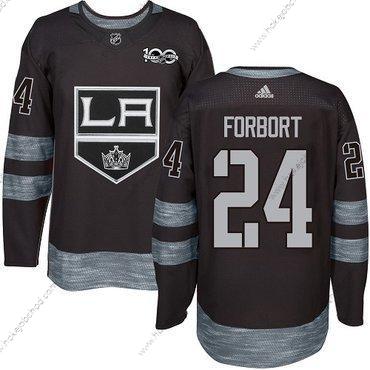 Adidas Muž Los Angeles Kings #24 Derek Forbort Černá 1917-2017 100th Výročí Sešitý NHL Dres