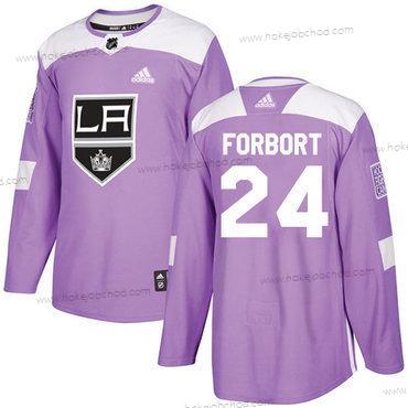 Adidas Muž Los Angeles Kings #24 Derek Forbort Nachový Autentické Bojuje proti rakovině Sešitý NHL Dres