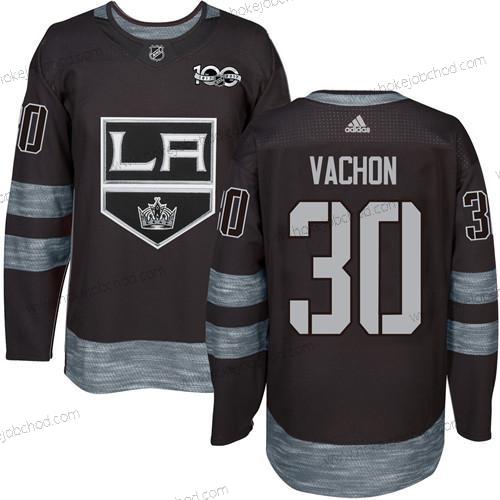 Adidas Muž Los Angeles Kings #30 Rogie Vachon Černá 1917-2017 100th Výročí Sešitý NHL Dres