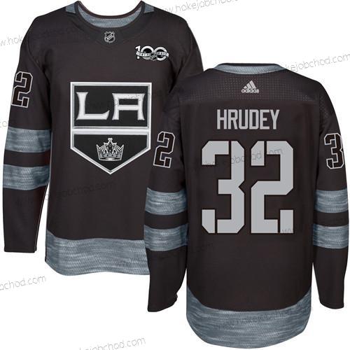 Adidas Muž Los Angeles Kings #32 Kelly Hrudey Černá 1917-2017 100th Výročí Sešitý NHL Dres