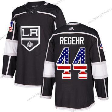 Adidas Muž Los Angeles Kings #44 Robyn Regehr Černá Domácí Autentické USA Flag Sešitý NHL Dres