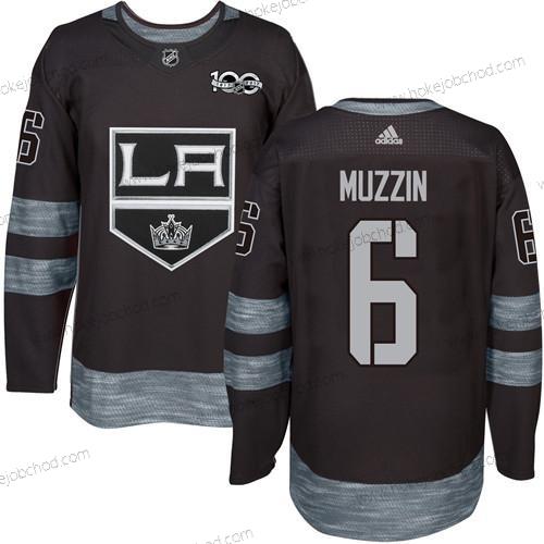 Adidas Muž Los Angeles Kings #6 Jake Muzzin Černá 1917-2017 100th Výročí Sešitý NHL Dres