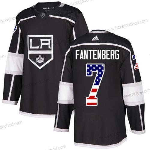 Adidas Muž Los Angeles Kings #7 Oscar Fantenberg Černá Domácí Autentické USA Flag Sešitý NHL Dres