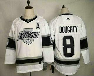 Adidas Muž Los Angeles Kings #8 Drew Doughty Bílý With A Patch Sešitý NHL Dres