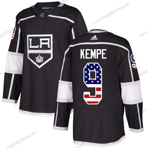 Adidas Muž Los Angeles Kings #9 Adrian Kempe Černá Domácí Autentické USA Flag Sešitý NHL Dres