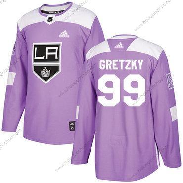 Adidas Muž Los Angeles Kings #99 Wayne Gretzky Nachový Autentické Bojuje proti rakovině Sešitý NHL Dres