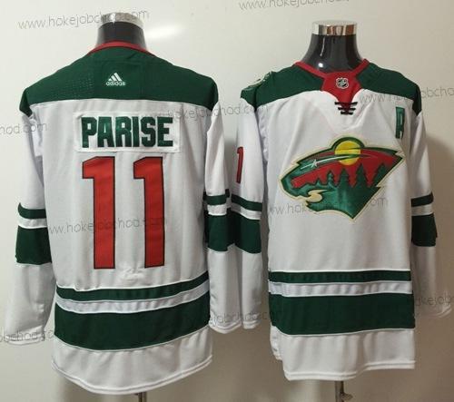 Adidas Muž Minnesota Wild #11 Zach Parise Bílý Road Autentické Sešitý NHL Dres