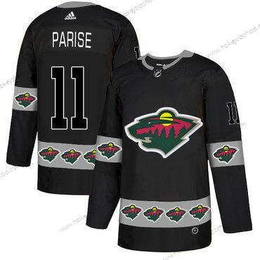 Adidas Muž Minnesota Wild #11 Zach Parise Černá Tým Logos Dres