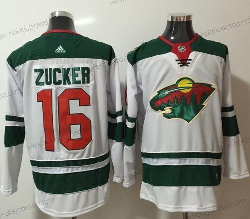 Adidas Muž Minnesota Wild #16 Jason Zucker Bílý Road Autentické Sešitý NHL Dres