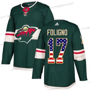 Adidas Muž Minnesota Wild #17 Marcus Foligno Zelená Domácí Autentické USA Flag Sešitý NHL Dres