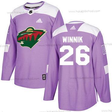 Adidas Muž Minnesota Wild #26 Daniel Winnik Nachový Autentické Bojuje proti rakovině Sešitý NHL Dres