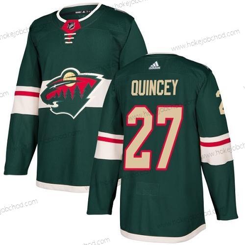 Adidas Muž Minnesota Wild #27 Kyle Quincey Zelená Domácí Autentické Sešitý NHL Dres