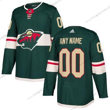 Adidas Muž Minnesota Wild Přizpůsobenér Zelená 2017-2018 Hokejový Sešitý NHL Dres