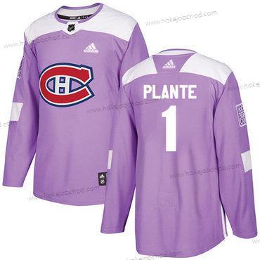 Adidas Muž Montreal Canadiens #1 Jacques Plante Nachový Autentické Bojuje proti rakovině Sešitý NHL Dres