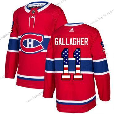 Adidas Muž Montreal Canadiens #11 Brendan Gallagher Červené Domácí Autentické USA Flag Sešitý NHL Dres