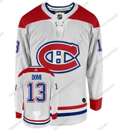 Adidas Muž Montreal Canadiens #13 Max Domi Bílý Červené Autentické Venkovní NHL Hokejový Dres