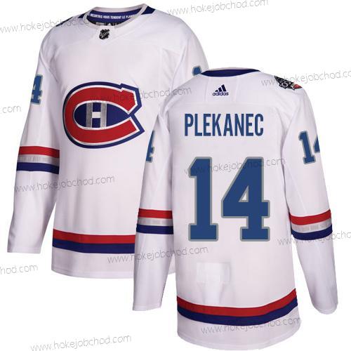 Adidas Muž Montreal Canadiens #14 Tomas Plekanec Bílý Autentické 1917-2017 100th Klasický Sešitý NHL Dres