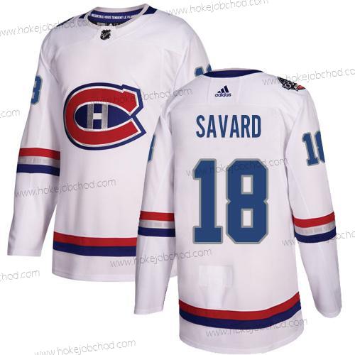 Adidas Muž Montreal Canadiens #18 Serge Savard Bílý Autentické 1917-2017 100th Klasický Sešitý NHL Dres