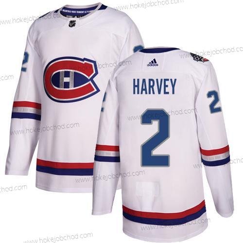 Adidas Muž Montreal Canadiens #2 Doug Harvey Bílý Autentické 1917-2017 100th Klasický Sešitý NHL Dres