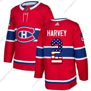 Adidas Muž Montreal Canadiens #2 Doug Harvey Červené Domácí Autentické USA Flag Sešitý NHL Dres