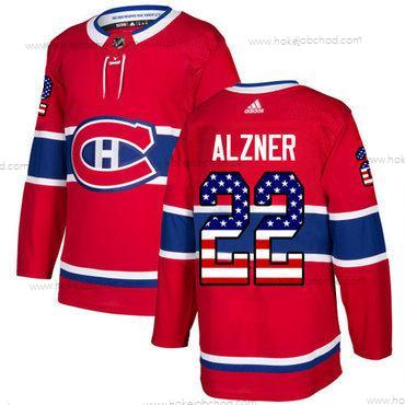 Adidas Muž Montreal Canadiens #22 Karl Alzner Červené Domácí Autentické USA Flag Sešitý NHL Dres