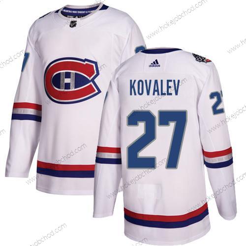 Adidas Muž Montreal Canadiens #27 Alexei Kovalev Bílý Autentické 1917-2017 100th Klasický Sešitý NHL Dres