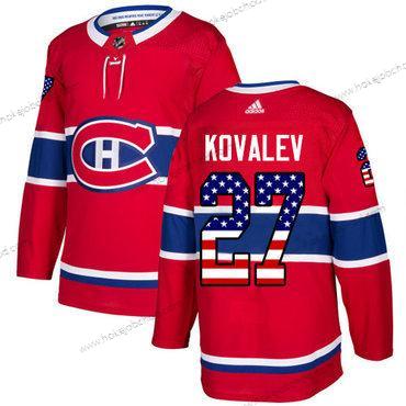 Adidas Muž Montreal Canadiens #27 Alexei Kovalev Červené Domácí Autentické USA Flag Sešitý NHL Dres