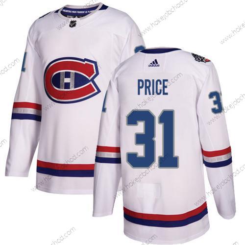 Adidas Muž Montreal Canadiens #31 Carey Price Bílý Autentické 1917-2017 100th Klasický Sešitý NHL Dres