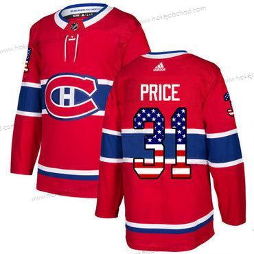 Adidas Muž Montreal Canadiens #31 Carey Price Červené Domácí Autentické USA Flag Sešitý NHL Dres