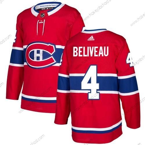 Adidas Muž Montreal Canadiens #4 Jean Beliveau Červené Domácí Autentické Sešitý NHL Dres