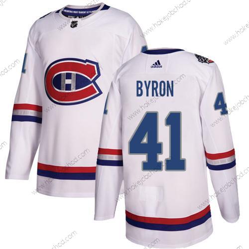 Adidas Muž Montreal Canadiens #41 Paul Byron Bílý Autentické 1917-2017 100th Klasický Sešitý NHL Dres