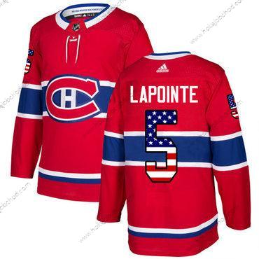 Adidas Muž Montreal Canadiens #5 Guy Lapointe Červené Domácí Autentické USA Flag Sešitý NHL Dres