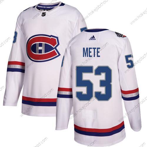 Adidas Muž Montreal Canadiens #53 Victor Mete Bílý Autentické 1917-2017 100th Klasický Sešitý NHL Dres