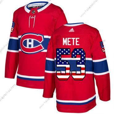 Adidas Muž Montreal Canadiens #53 Victor Mete Červené Domácí Autentické USA Flag Sešitý NHL Dres