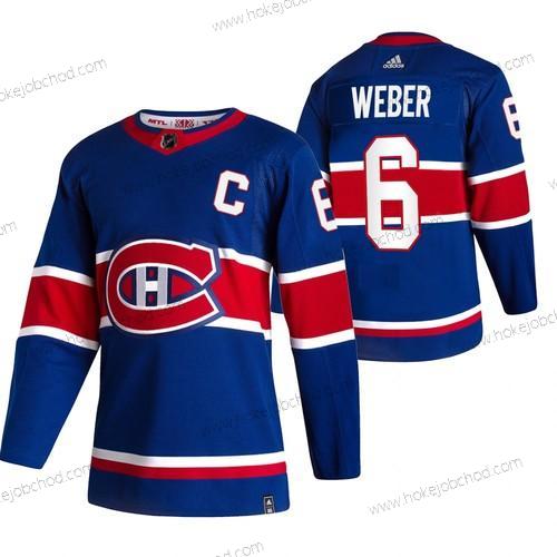 Adidas Muž Montreal Canadiens #6 Shea Weber Modrý 2020-21 Obrácený Retro Náhradní NHL Dres