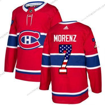 Adidas Muž Montreal Canadiens #7 Howie Morenz Červené Domácí Autentické USA Flag Sešitý NHL Dres