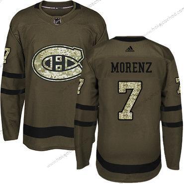 Adidas Muž Montreal Canadiens #7 Howie Morenz Zelená Salute to Service Sešitý NHL Dres