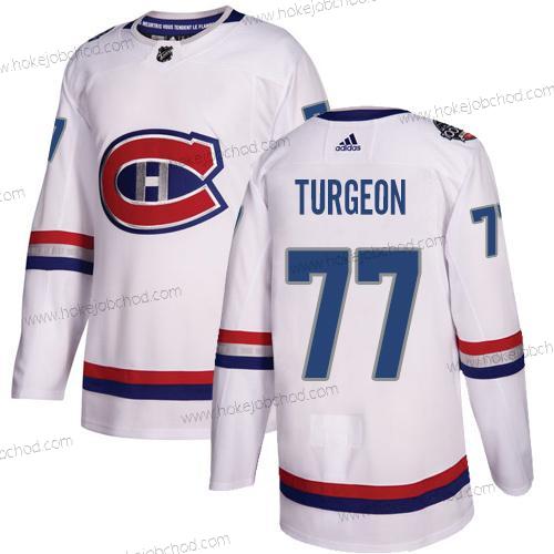 Adidas Muž Montreal Canadiens #77 Pierre Turgeon Bílý Autentické 1917-2017 100th Klasický Sešitý NHL Dres