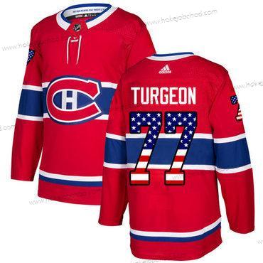 Adidas Muž Montreal Canadiens #77 Pierre Turgeon Červené Domácí Autentické USA Flag Sešitý NHL Dres