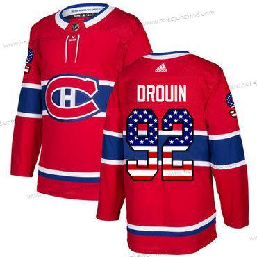 Adidas Muž Montreal Canadiens #92 Jonathan Drouin Červené Domácí Autentické USA Flag Sešitý NHL Dres