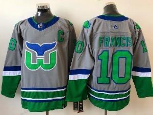 Adidas Muž NHL Hartford Whalers #10 Francis Šedá 2021 Obrácený Retro Náhradní Dres