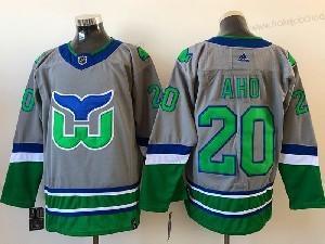 Adidas Muž NHL Hartford Whalers #20 Aho Šedá 2021 Obrácený Retro Náhradní Dres