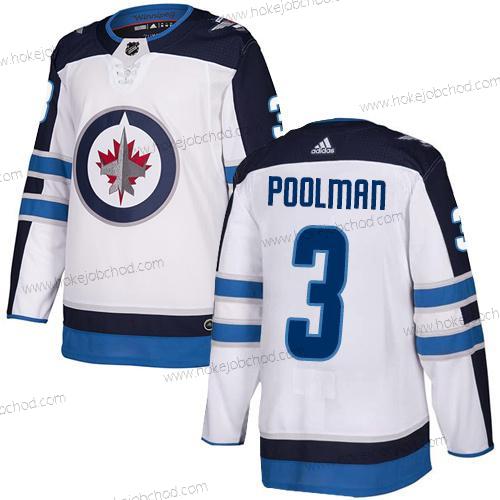 Adidas Muž NHL Winnipeg Jets #3 Tucker Poolman Venkovní Bílý Autentické Dres