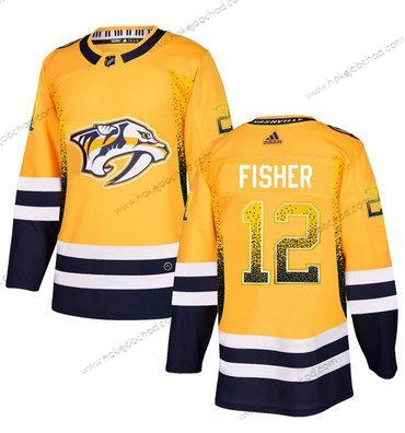 Adidas Muž Nashville Predators #12 Mike Fisher Zlato Dres