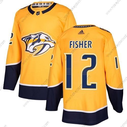 Adidas Muž Nashville Predators #12 Mike Fisher Žlutá Domácí Autentické Sešitý NHL Dres