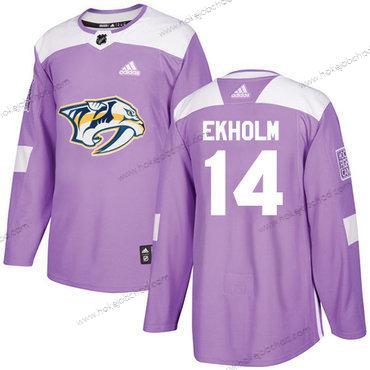 Adidas Muž Nashville Predators #14 Mattias Ekholm Nachový Autentické Bojuje proti rakovině Sešitý NHL Dres