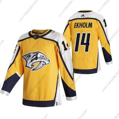 Adidas Muž Nashville Predators #14 Mattias Ekholm Žlutá 2020-21 Obrácený Retro Náhradní NHL Dres