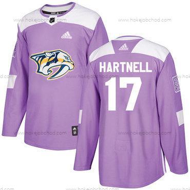 Adidas Muž Nashville Predators #17 Scott Hartnell Nachový Autentické Bojuje proti rakovině Sešitý NHL Dres