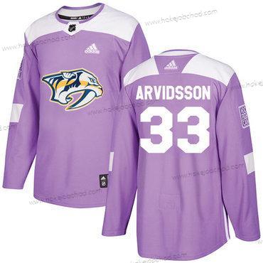 Adidas Muž Nashville Predators #33 Viktor Arvidsson Nachový Autentické Bojuje proti rakovině Sešitý NHL Dres